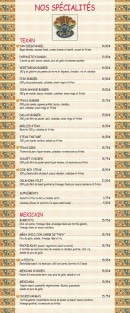 Menu Pappasito's - Les spécialités 