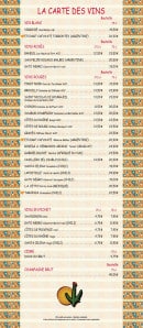 Menu Pappasito's - Les vins 
