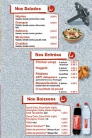 Menu Pizza West - Les salades, entrées et boissons