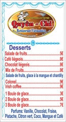 Menu Chez Quyên-Chi - Desserts suite