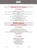 Menu SF Events - Les buffets à 33 € et les buffets debouts,....(particulier)