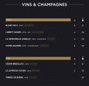 Menu Unity - Les vins blancs et vins rosés