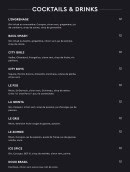 Menu Unity - Les cocktails et drinks