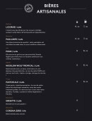 Menu Unity - Les bières artisanales
