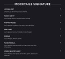 Menu Unity - Les mocktails signature