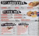 Menu La Sirène de Vanves - Les assiettes, tex mex et boissons, ...