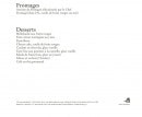 Carte et menu de Durand-Dupont Drugstore à Neuilly sur Seine — Les fromages et les desserts