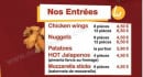 Menu Pizza West - Les Entrées