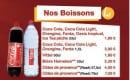 Menu Pizza West - Les Boissons