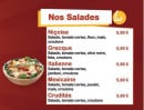 Menu Pizza West - Les Salades