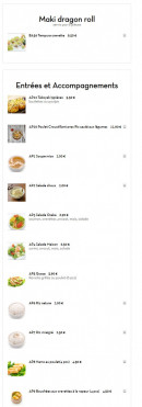 Menu Osaka Bagneux - Maki dragon roll, entrées et Accompagnements
