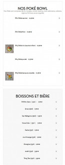 Menu Osaka Bagneux - Poké bowl et boissons