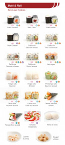 Menu Oyama - Les maki & roll