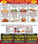 Menu Pizza Presto - Les menus, boissons desserts et glaces 