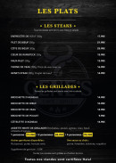 Carte et menu de Gene's Steakhouse à Gennevilliers — Les steaks et grillades