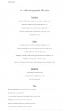 Carte et menu de L'Auberge de la Roseraie à Gennevilliers — La carte et vins