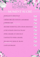 Menu Le Convivial Café - Moment sucré