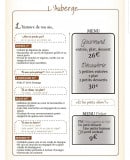 Menu L'auberge - Entrées, plats, desserts,....