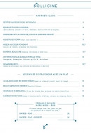 Carte et menu de Bollicine à La Garenne Colombes — Antipastis et les plats