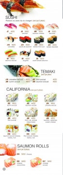 Menu Msushi - Les sushis et california 