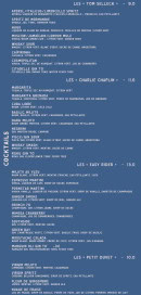 Menu Moustache - Les cocktails