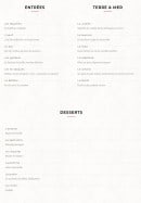 Menu Un chef dans vos casseroles - Les entrées, plats et desserts