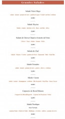 Menu Le Victor Hugo - Grandes salades