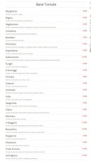 Carte et menu de Pizzeria Delizioso à Levallois Perret — Les pizzas tomates