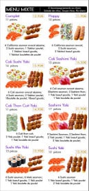 Menu sushi rivay - Menus mixtes