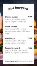 Menu L'Arcouest - Les burgers