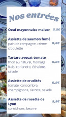 Menu L'Arcouest - Les entrées