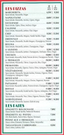 Menu Saladium - Les pizzas