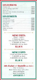 Menu Saladium - Les boissons, les desserts et menus