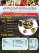 Menu Saladium - Le pack saladium, les boissons et desserts