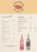 Carte et menu de Escale à Hanoi à Bourg la Reine — Les apéritifs, champagnes, ...