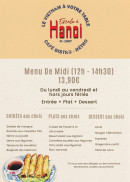 Carte et menu de Escale à Hanoi à Bourg la Reine — Le menu midi