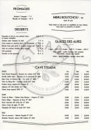 Menu Strada - Les fromages, desserts, menu enfant,...