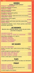 Carte et menu de New Tandoori House à Meudon la Foret — Entrées, beignets, salades,...