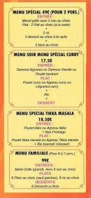 Carte et menu de New Tandoori House à Meudon la Foret — Menus