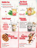 Carte et menu de Yogurt Factory à Villeneuve la Garenne — Boissons, Bubble waffle...