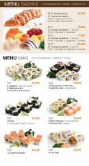 Menu Fuku Noya - Menu sashimi et maki