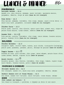 Menu Hilo - Lunch et dinner suite