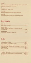 Menu La Scuderia - Les coupes et les dolcis