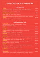 Menu La Scuderia - Les pizzas à emporter suite