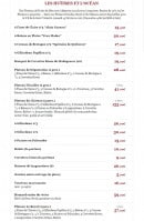 Carte et menu de La Brasserie du Château à Rueil Malmaison — Huitres