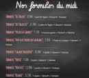 Menu La Pizza du Dimanche Soir - Les formules du midi
