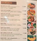 Carte et menu de Vietnam Othentik à Rueil Malmaison — Les bo bun