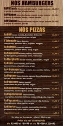 Carte et menu de Brasserie de l'hotel de ville à Asnieres sur Seine — Les hamburgers, pizzas