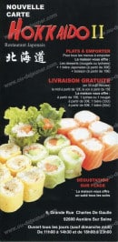 Carte et menu de Hokkaido II à Asnieres sur Seine — Carte Hokkaido 2