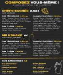 Menu Mill's Crêpes - Crêpes sucrée personnalisé, milkshakes et smoothies